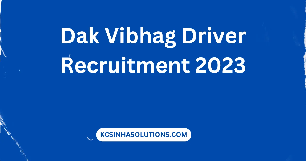 Dak Vibhag Driver Recruitment 2023