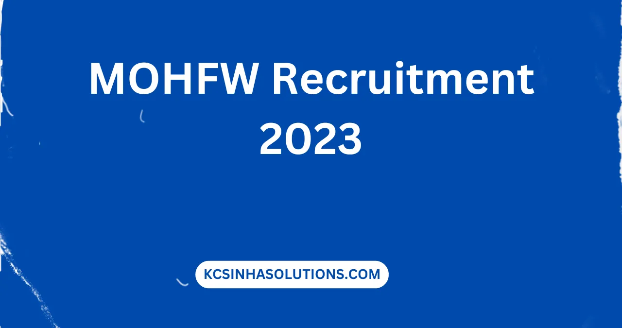 MOHFW Recruitment 2023