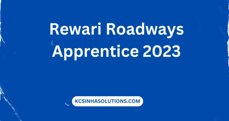 Rewari Roadways Apprentice 2023