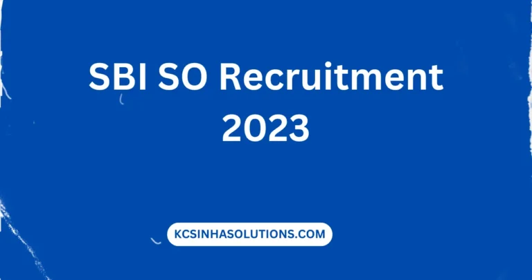 SBI SO Recruitment 2023