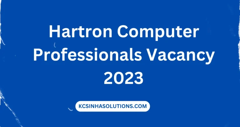 Hartron Computer Professionals Vacancy 2023